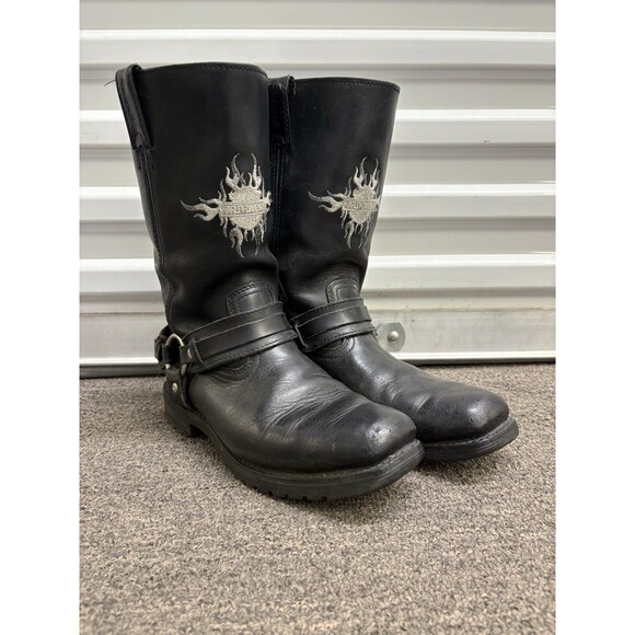 Harley Davidson Boots Mens 9 Black Motorcycle Boot - Picture 3 of 6